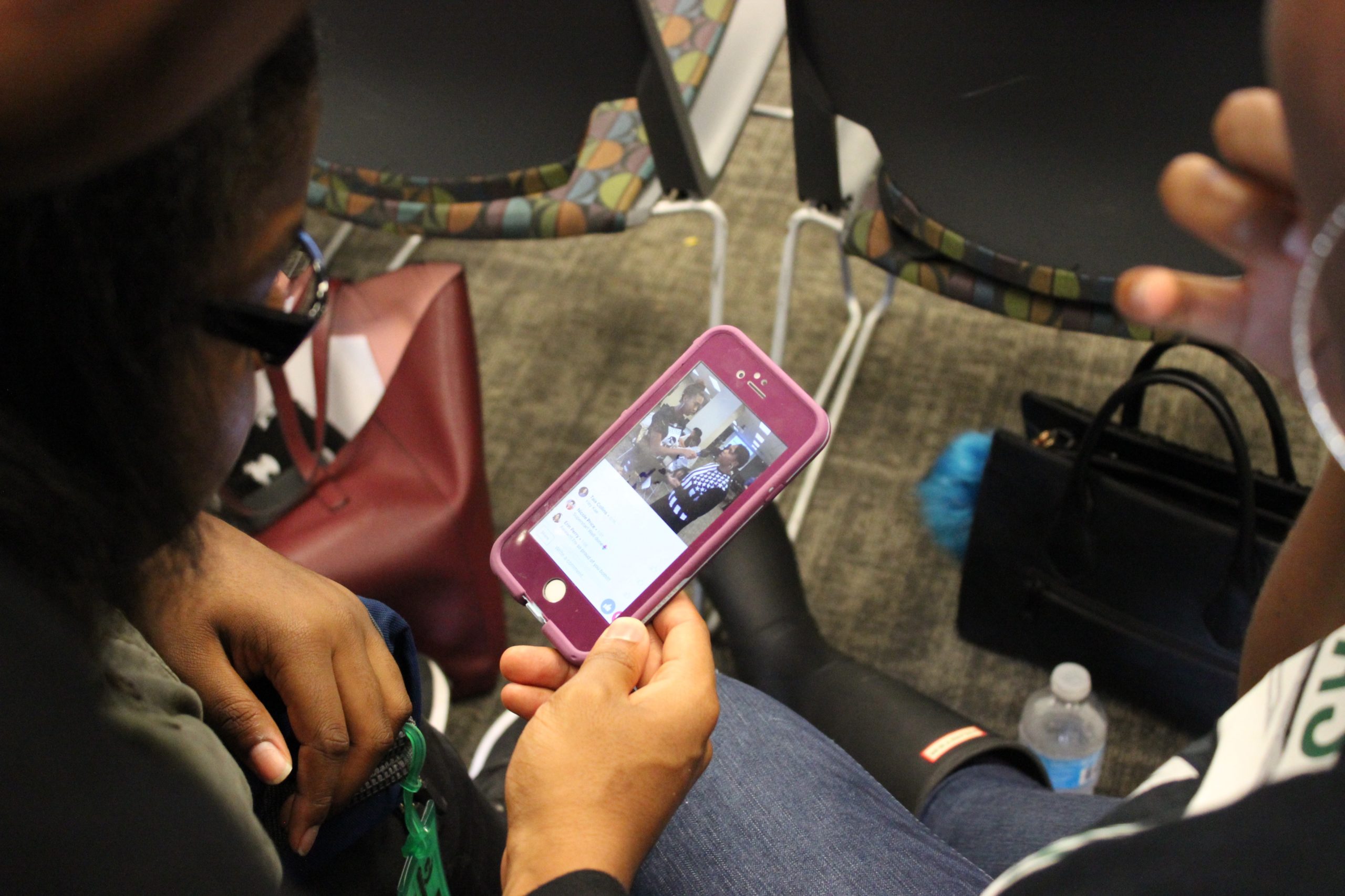 Student journalists in the Crain MSU Detroit High School Journalism program produced a Facebook Live segment during their Training Day event.