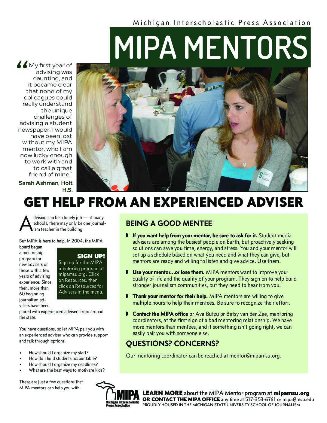 MIPA wants you to be a mentor