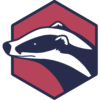 Badgr logo featuring a badger head in a six-sided figure