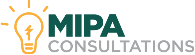 MIPA Consultations logo with a light bulb graphic