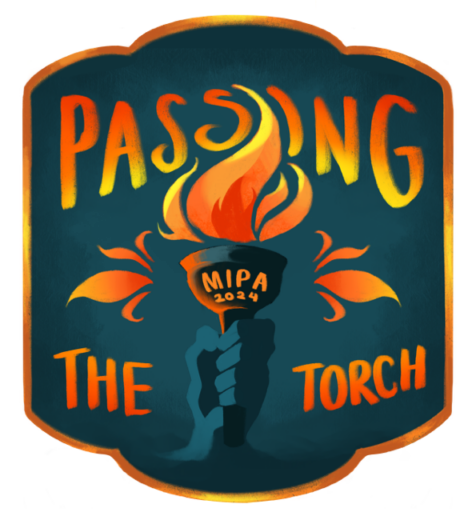 Graphic with a hand holding a torch and the phrase "Passing the Torch"