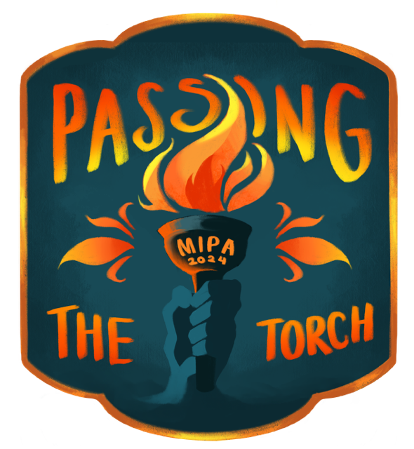 Graphic with a hand holding a torch and the phrase 