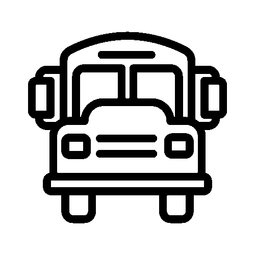 a graphic showing the front of a school bus