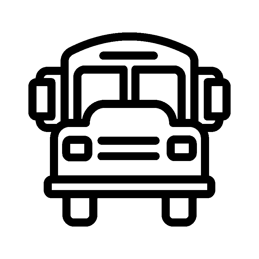 a graphic showing the front of a school bus