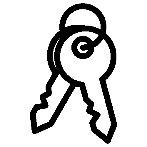 drawing of 2 keys on a ring